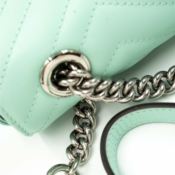 GUCCI GG Marmont Matelasse Leather Crossbody Bag Seafoam with original dustbag - Picture 14 of 15